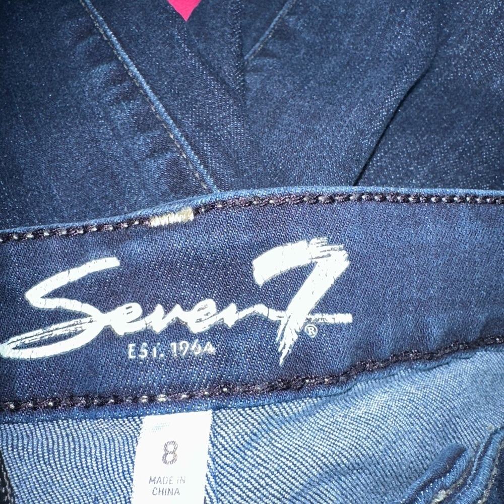Seven7 Dark Blue Dark Wash Flare Women's Jeans - Picture 6 of 6